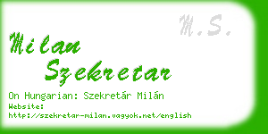 milan szekretar business card